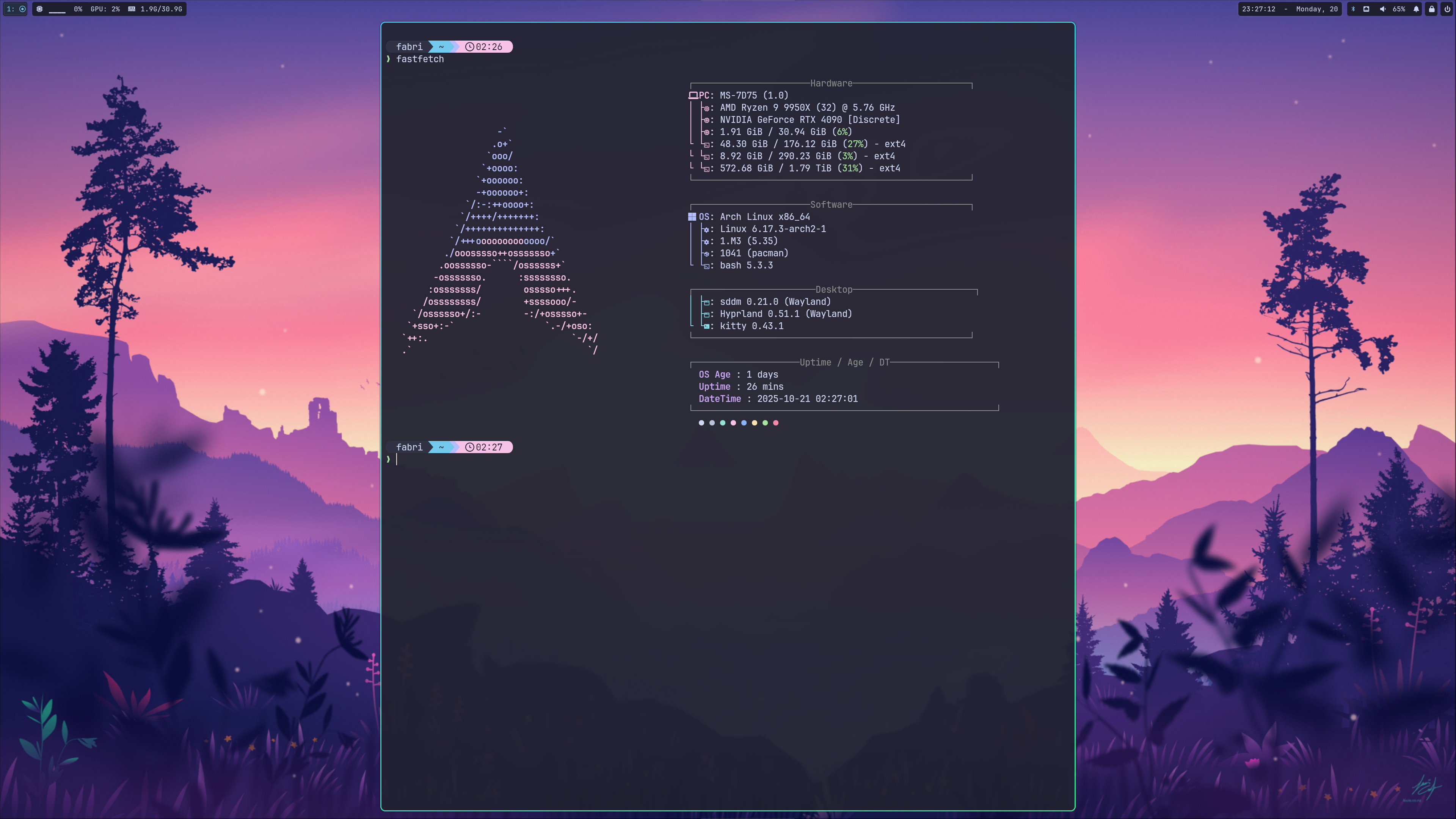 Desktop and fastfetch